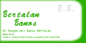 bertalan banos business card